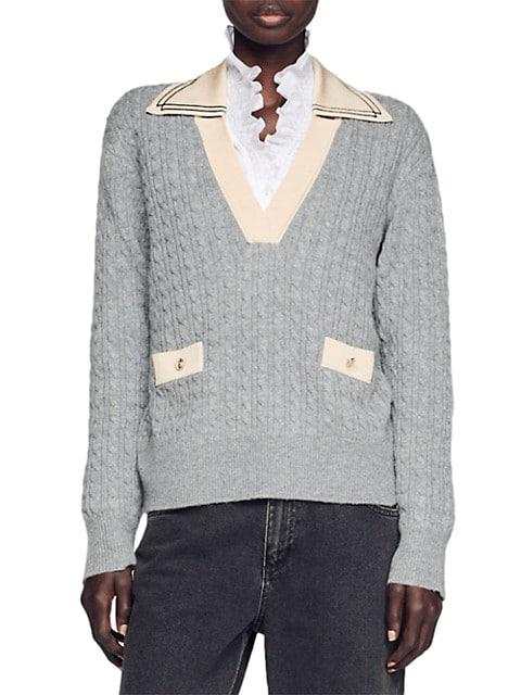 Nea Wool-Blend Cable-Knit Sweater商品第1张图片规格展示
