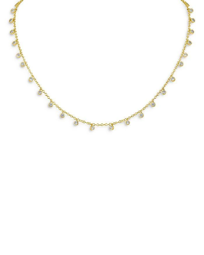 商品Kenneth Jay Lane|Cubic Zirconia Charm Collar Necklace in 14K Gold Plated, 16",价格¥757,第1张图片详细描述