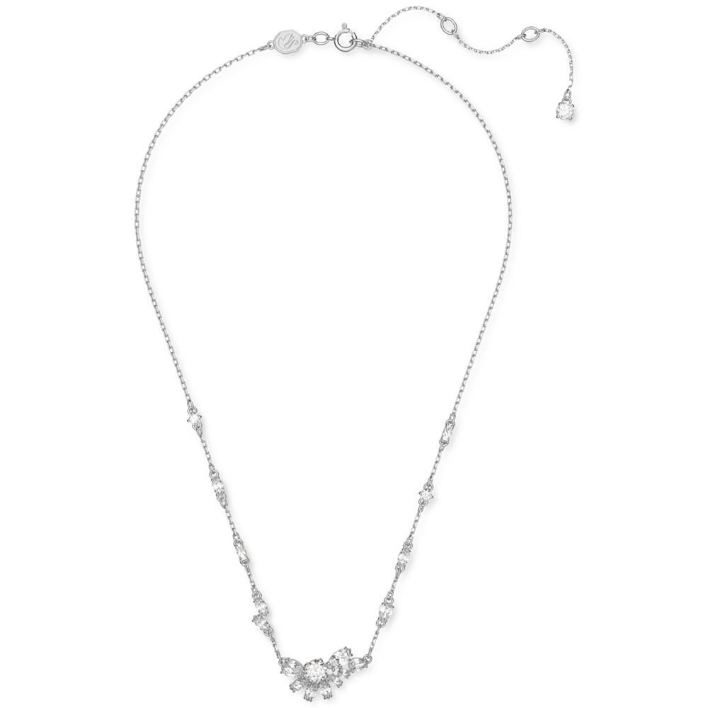 Silver-Tone Gema Crystal Pendant Necklace, 14-1/8" + 2" extender商品第2张图片规格展示