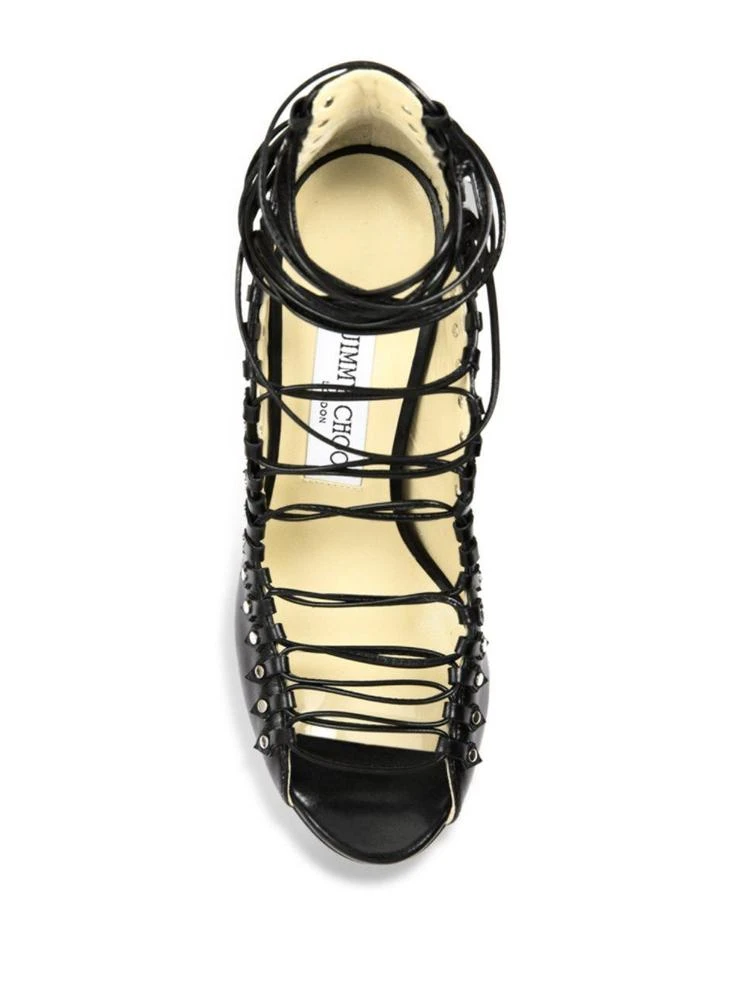 商品Jimmy Choo|Koko 100 Leather Lace-Up Sandals,价格¥4047,第4张图片详细描述