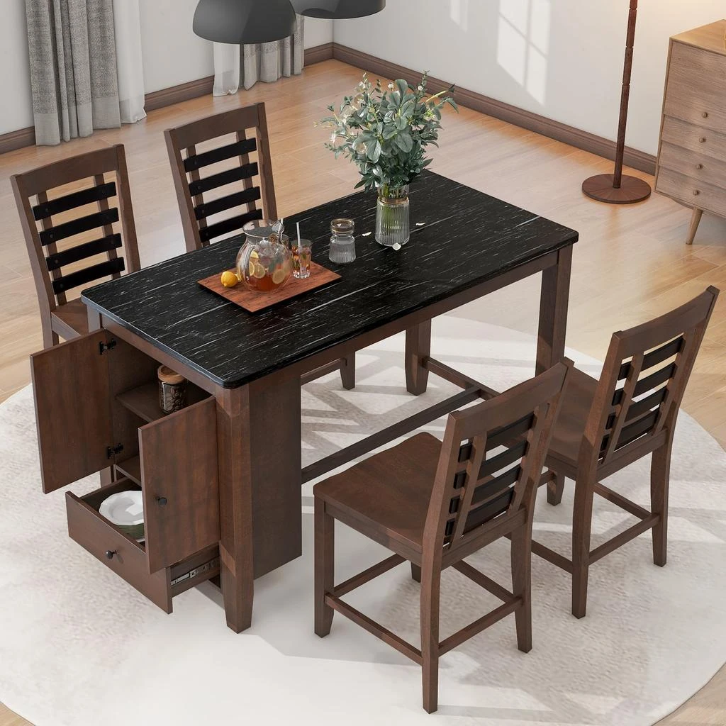 商品Simplie Fun|Counter Height 5-piece Dining Table Set,价格¥7966,第3张图片详细描述