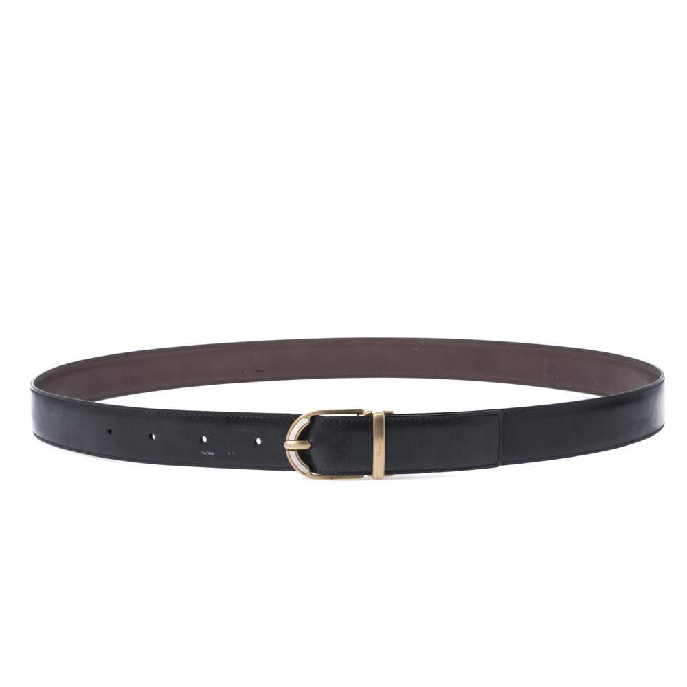 商品[二手商品] Salvatore Ferragamo|Salvatore Ferragamo Black Leather Buckle Belt 120CM,价格¥1025,第1张图片