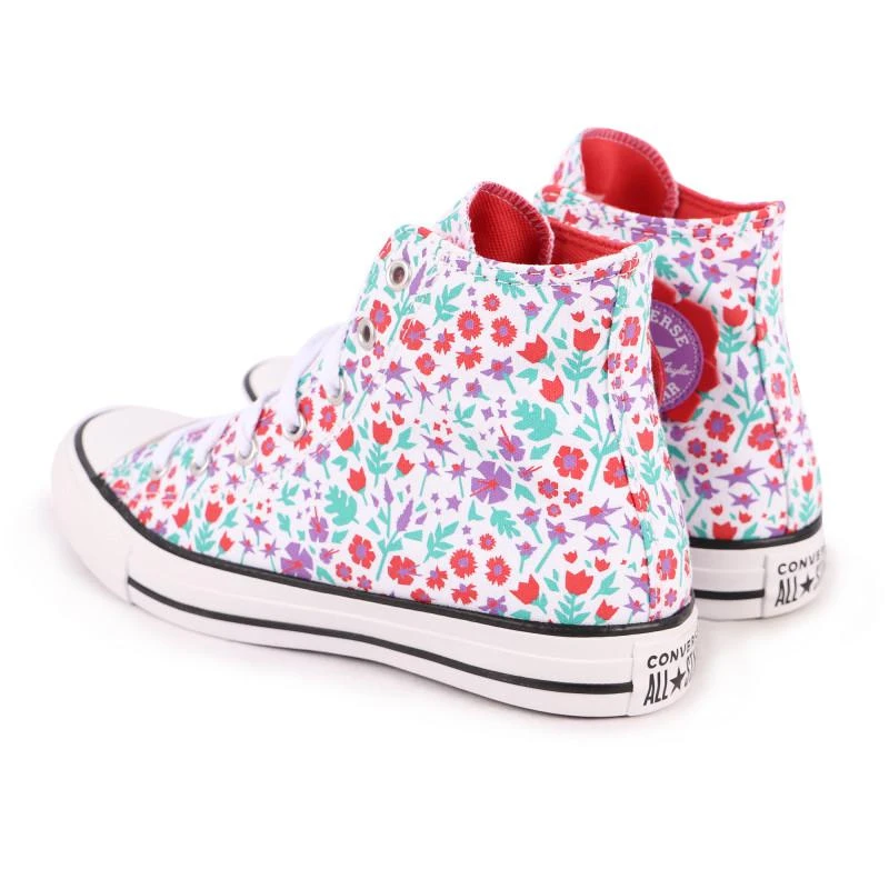 商品Converse|Floral print high top logo sneakers in white,价格¥724,第2张图片详细描述