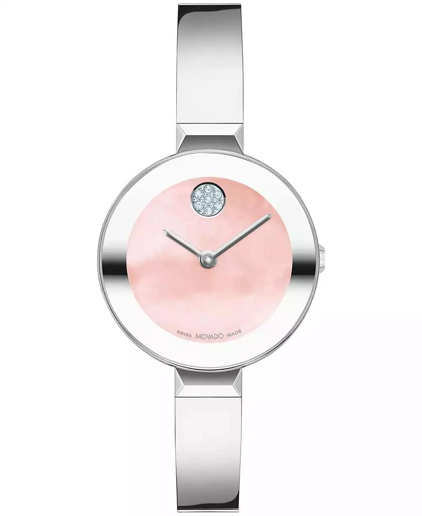 商品Movado|Women's Bold Bangles Swiss Quartz Stainless Steel Silver-tone Watch 28mm,价格¥3755,第1张图片