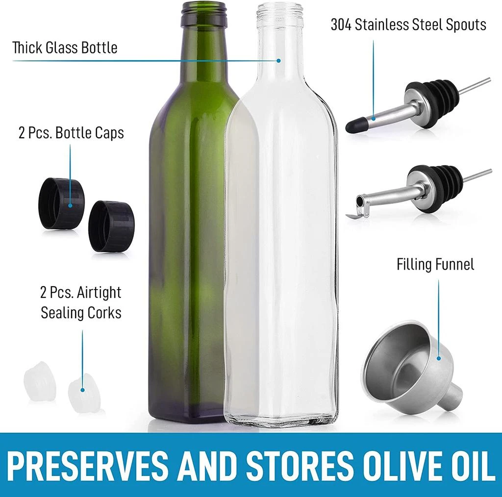 商品Zulay Kitchen|2 PackOlive Oil Dispenser Bottle with Accessories,价格¥184,第2张图片详细描述