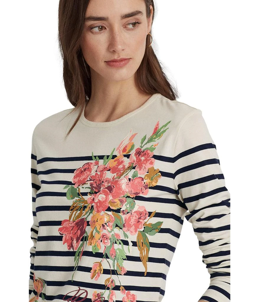 商品Ralph Lauren|Floral & Striped Jersey Long Sleeve Tee,价格¥750,第2张图片详细描述