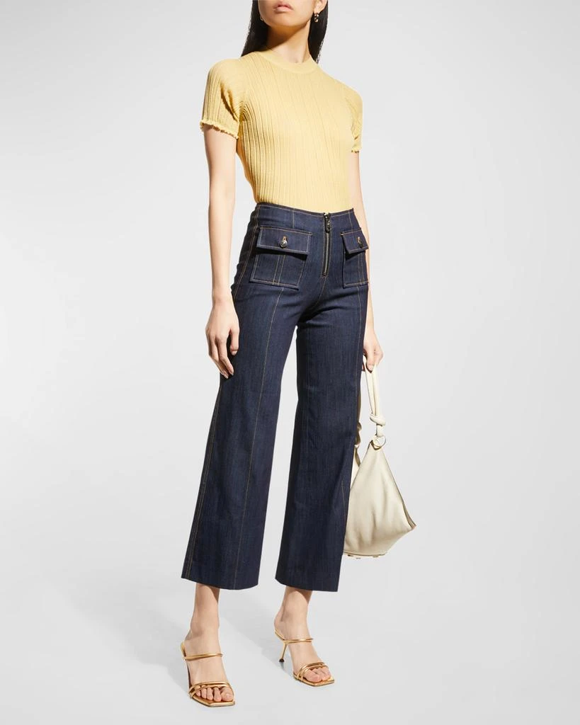 商品Cinq a Sept|Azure Wide-Leg Stitched Pants,价格¥2294,第2张图片详细描述