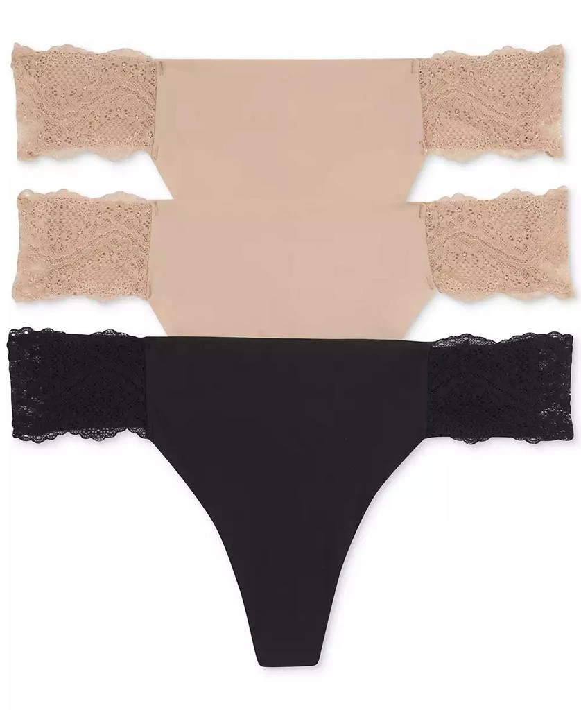 商品Wacoal|Women's B.Bare 3 Pack Thong Underwear 970367,价格¥268,第2张图片详细描述