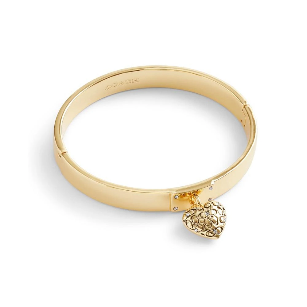 商品Coach|Faux Stone Signature Quilted Heart Bangle Bracelet,价格¥919,第1张图片