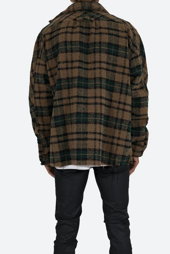 Loose Woven Flannel Shirt - Green/Black 商品