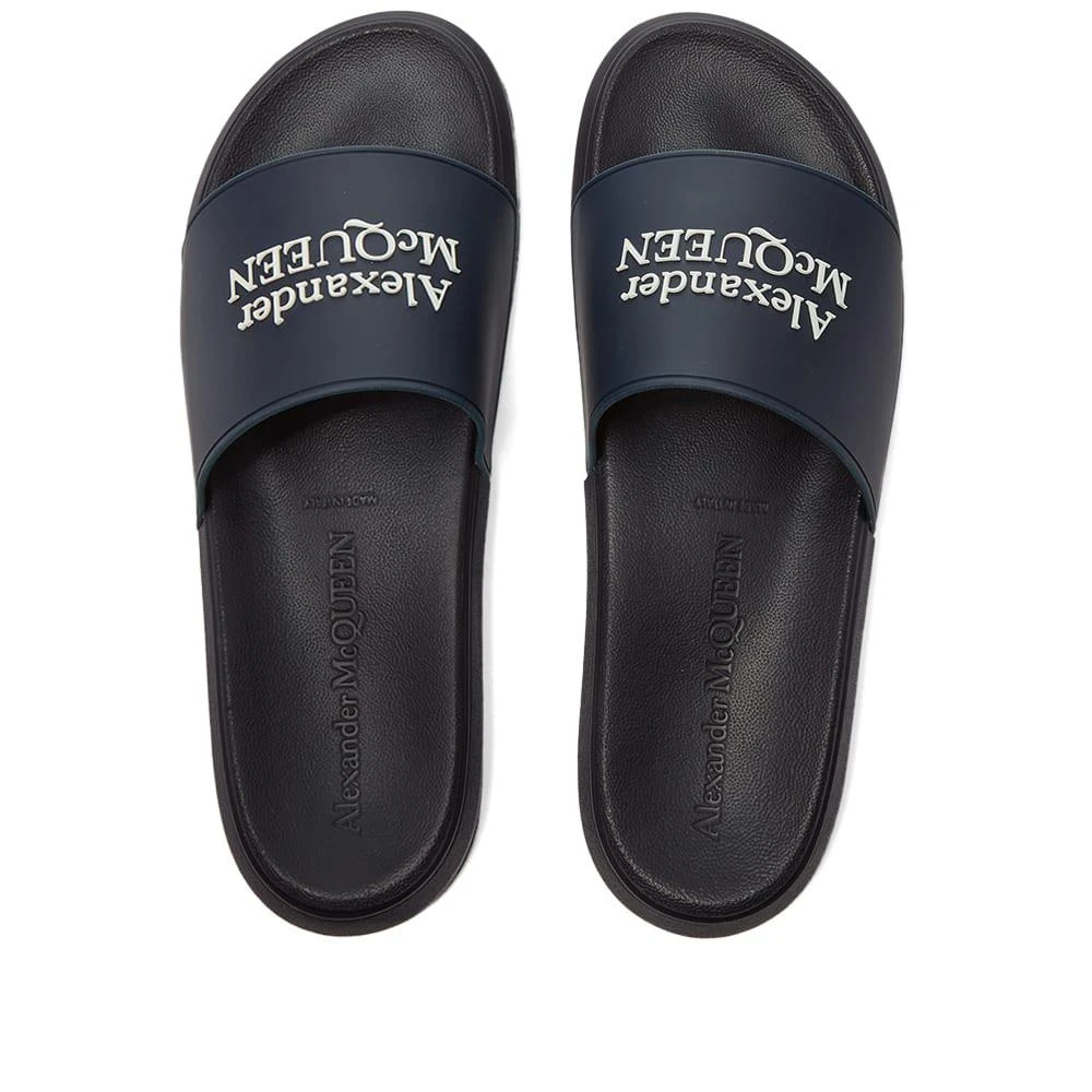 商品Alexander McQueen|Alexander McQueen Logo Wedge Sole Pool Slide,价格¥1120,第5张图片详细描述