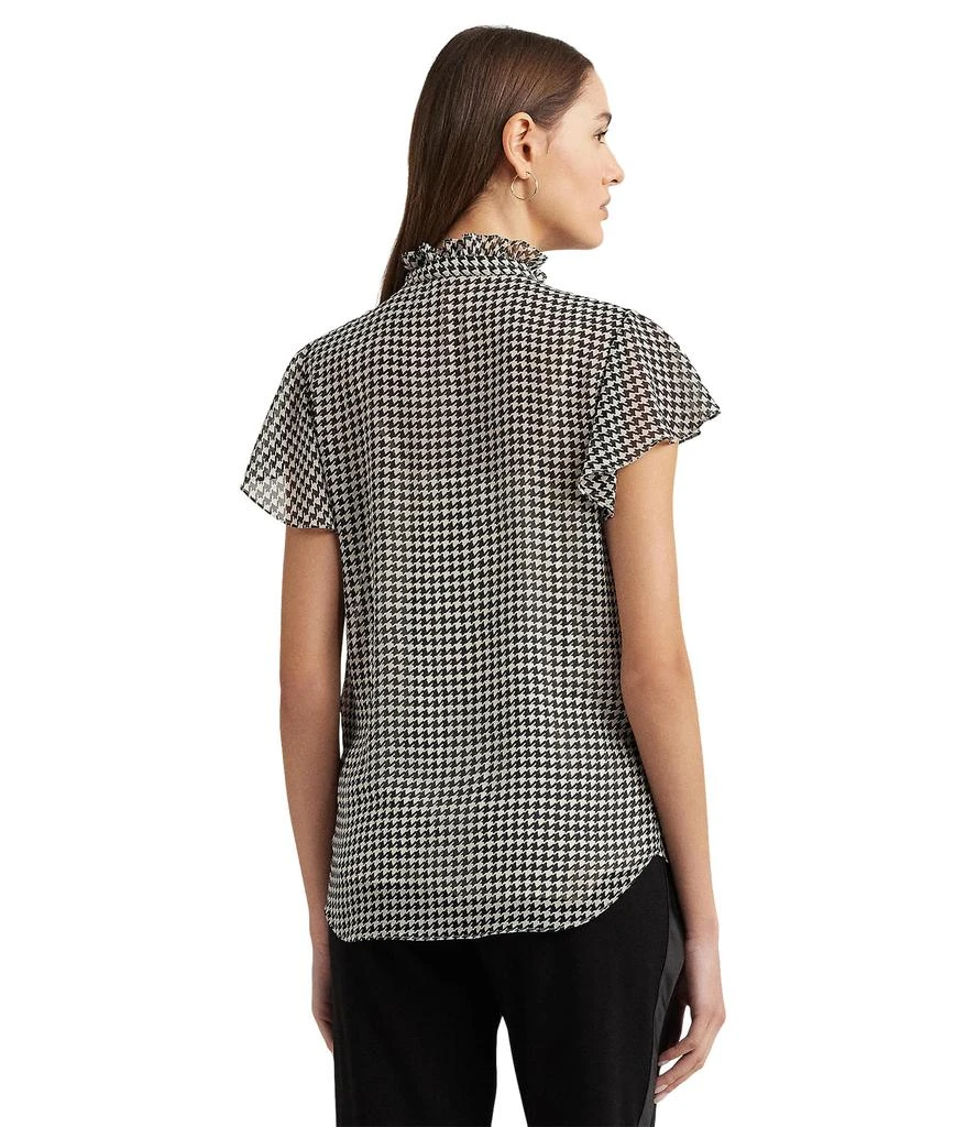 商品Ralph Lauren|Houndstooth Ruffle-Trim Chiffon Blouse,价格¥949,第2张图片详细描述