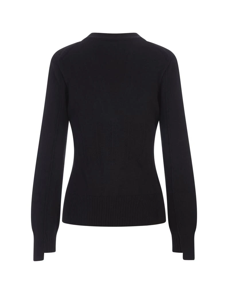 商品Alexander McQueen|Alexander McQueen Woman Black Cashmere Cardigan With Corset Stitching,价格¥8701,第2张图片详细描述