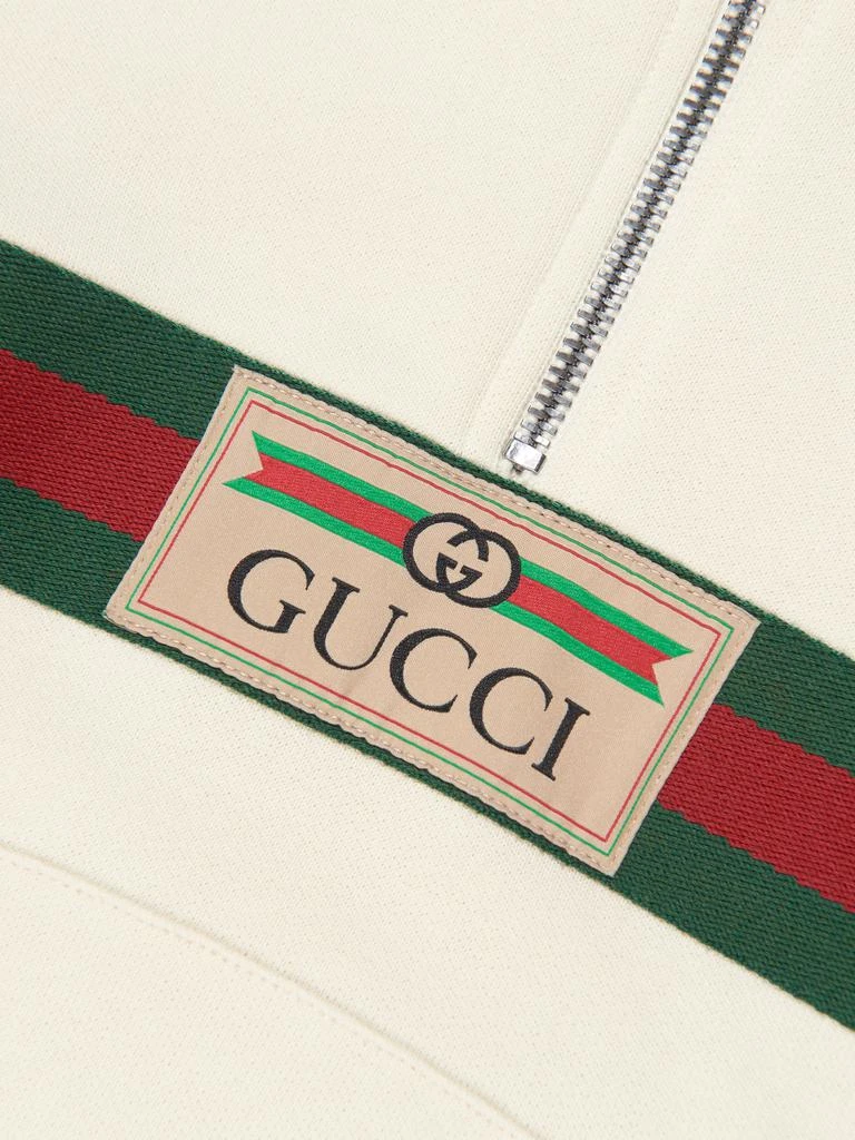 商品Gucci|Kids Half Zip Logo Hoodie in Ivory,价格¥2973,第3张图片详细描述