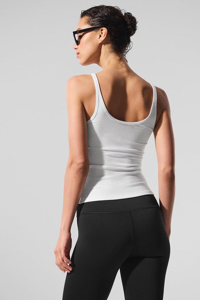 Alo Ribbed Prosper Tank - White - Lingerie - Compare Prices from 2