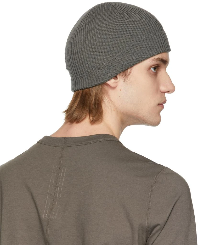 商品Rick Owens|Grey Wool Ribbed Beanie,价格¥788,第3张图片详细描述