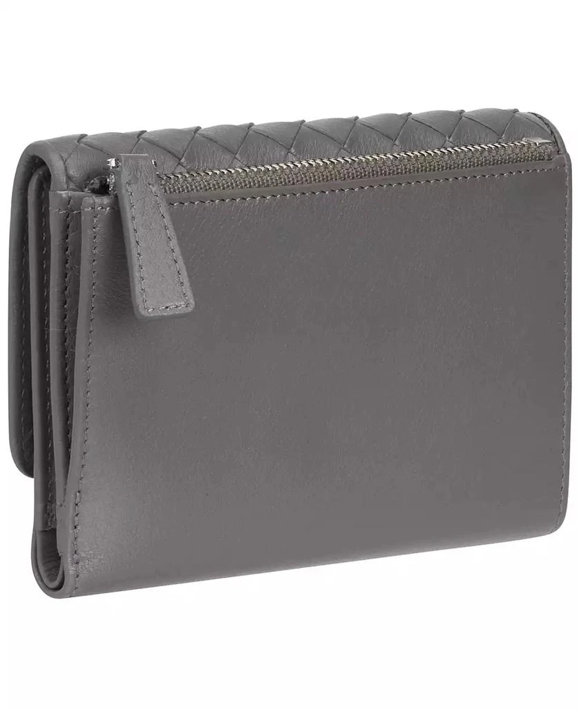 商品Mancini Leather Goods|Women's Basket Weave Collection RFID Secure Mini Clutch Wallet,价格¥281,第3张图片详细描述