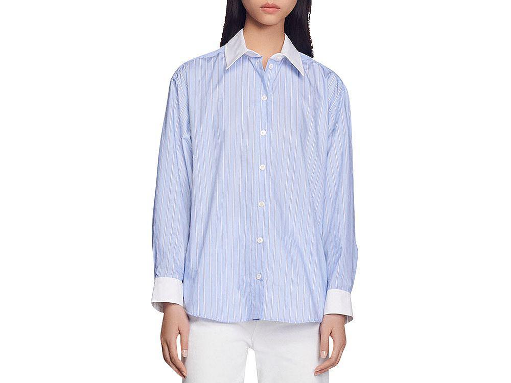 商品Sandro|Roxette Striped Shirt,价格¥1191,第1张图片