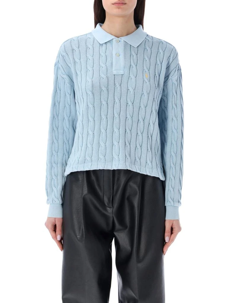 商品Ralph Lauren|Polo Ralph Lauren Long-sleeved Cable-knit Polo Shirt,价格¥2156,第1张图片