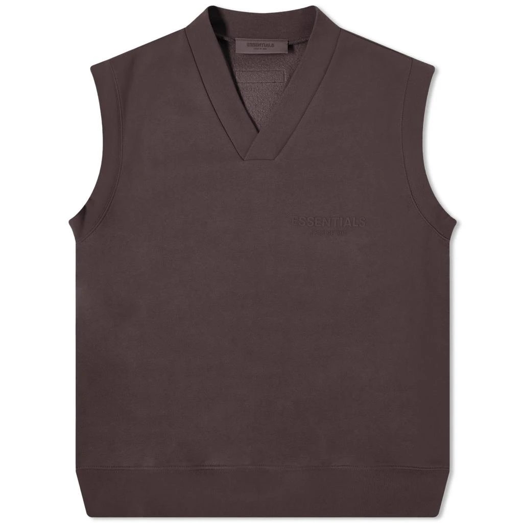 商品Essentials|Fear of God Essentials Pullover V-Neck Vest - Plum,价格¥359,第1张图片