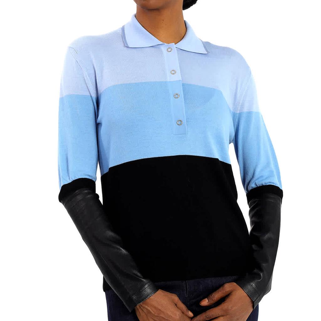 Burberry Ladies Blue Long Sleeve Polo Shirt, Size Small商品第1张图片规格展示