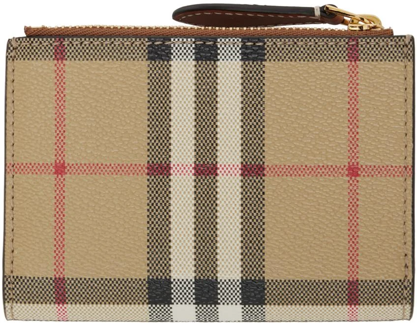 商品Burberry|Beige Check Small Bifold Wallet,价格¥4405,第2张图片详细描述