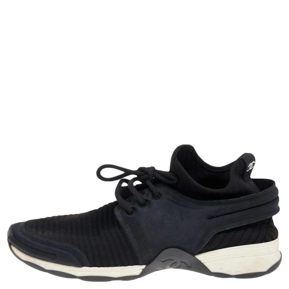 商品[二手商品] Chanel|Chanel Black Stretch Fabric and Neoprene CC Low Top Sneakers Size 40,价格¥6079,第2张图片详细描述