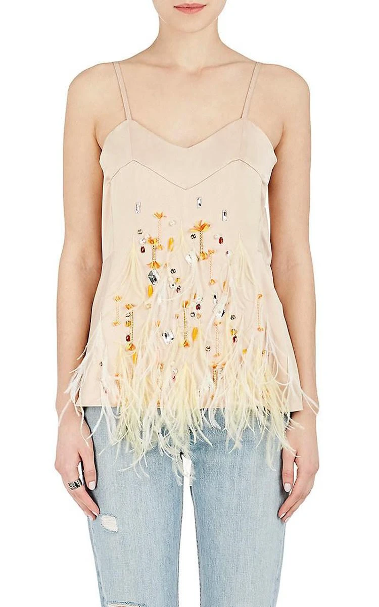 商品KOCHÉ|Embellished Satin Sleeveless Blouse,价格¥1271,第1张图片