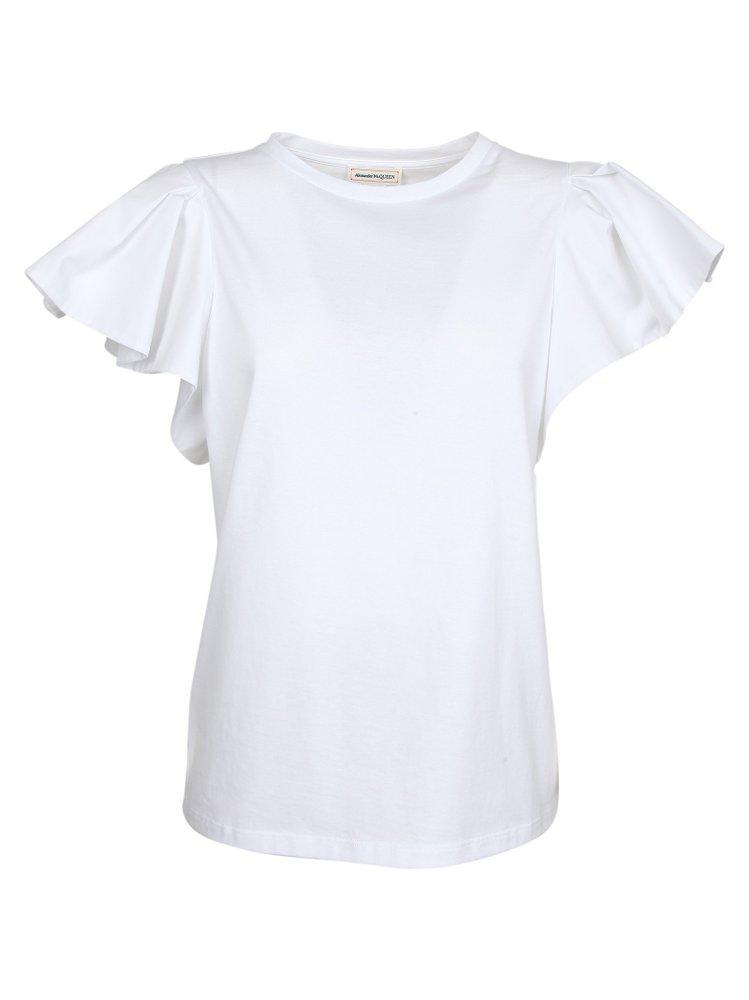 Alexander McQueen Ruffled Sleeve T-Shirt商品第1张图片规格展示