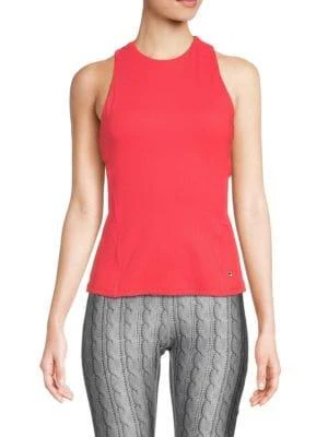 商品Fila|Ribbed Criss Cross Halter Tank Top,价格¥119,第1张图片