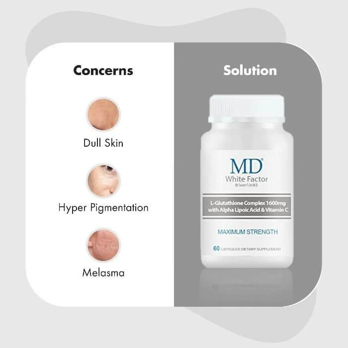 商品MD|MD White Factor – Glutathione Skin Brightening by MD Wellness,价格¥445,第2张图片详细描述