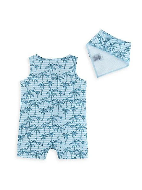 商品Andy & Evan|Baby's Stripe &amp; Palms Romper &amp; Bib Set,价格¥148,第2张图片详细描述