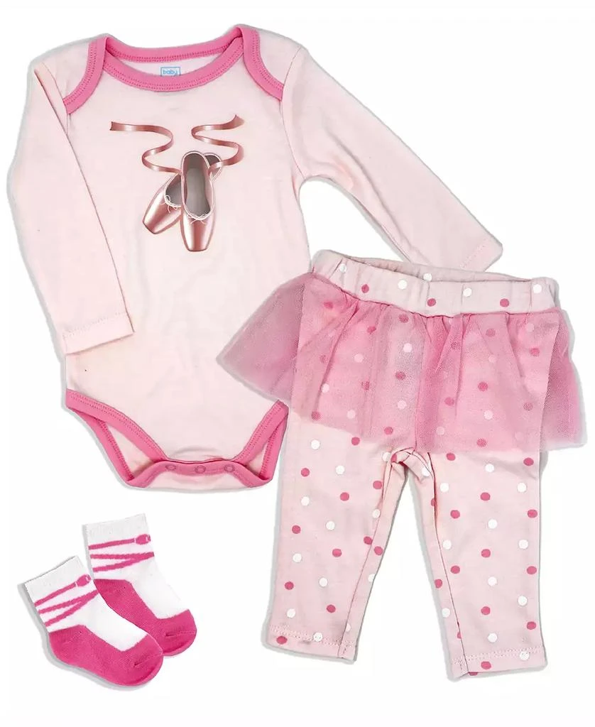 商品Baby Mode|Baby Girls Ballet Bodysuit, Pants and Socks, 3 Piece Set,价格¥203,第1张图片