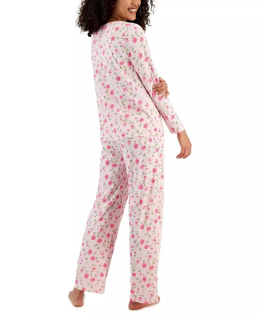 商品Charter Club|Women's Cotton Long-Sleeve Lace-Trim Pajamas Set, Created for Macy's,价格¥299,第2张图片详细描述