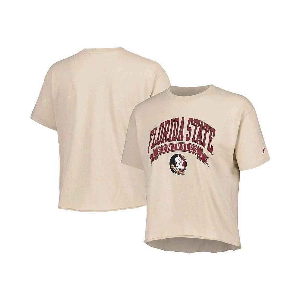 商品League Collegiate Wear|Women's Tan Florida State Seminoles Banner Clothesline Cropped T-shirt,价格¥262,第1张图片