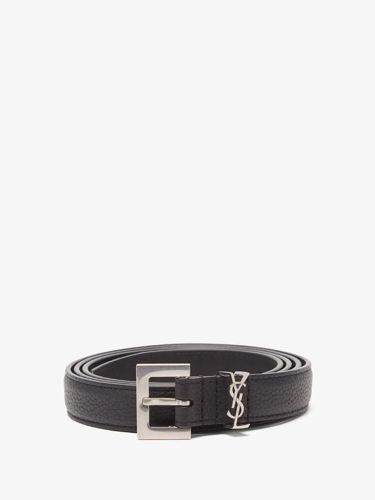 商品Yves Saint Laurent|YSL-plaque grained-leather belt,价格¥4079,第1张图片