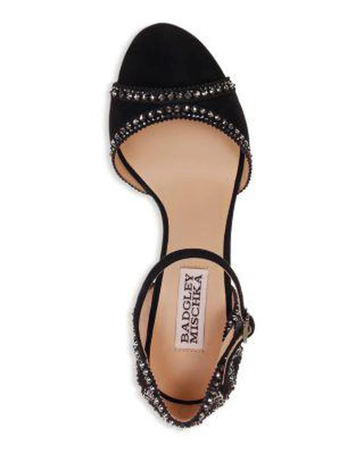 商品Badgley Mischka|Kelly Embellished Suede High-Heel Sandals,价格¥1322,第3张图片详细描述