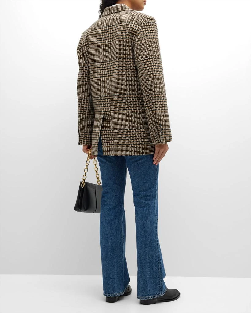 Check Houndstooth Single-Breasted Longline Blazer 商品