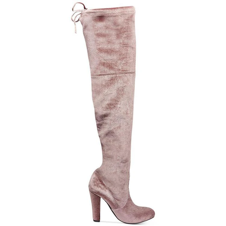 商品Steve Madden|Women's Gorgeous Velvet Over-The-Knee Block-Heel Boots,价格¥243,第3张图片详细描述