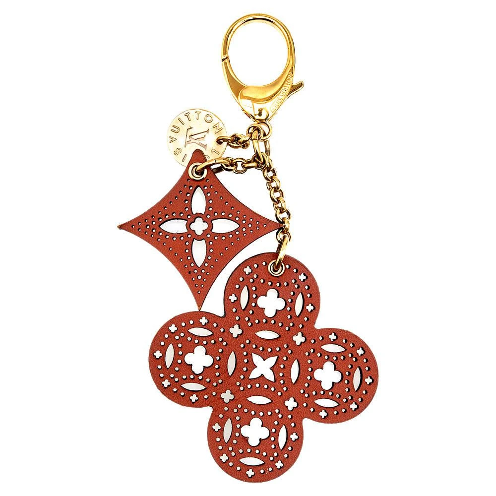 商品[二手商品] Louis Vuitton|Louis Vuitton Brown Perforated Leather Arabesque Bag Charm,价格¥2425,第1张图片