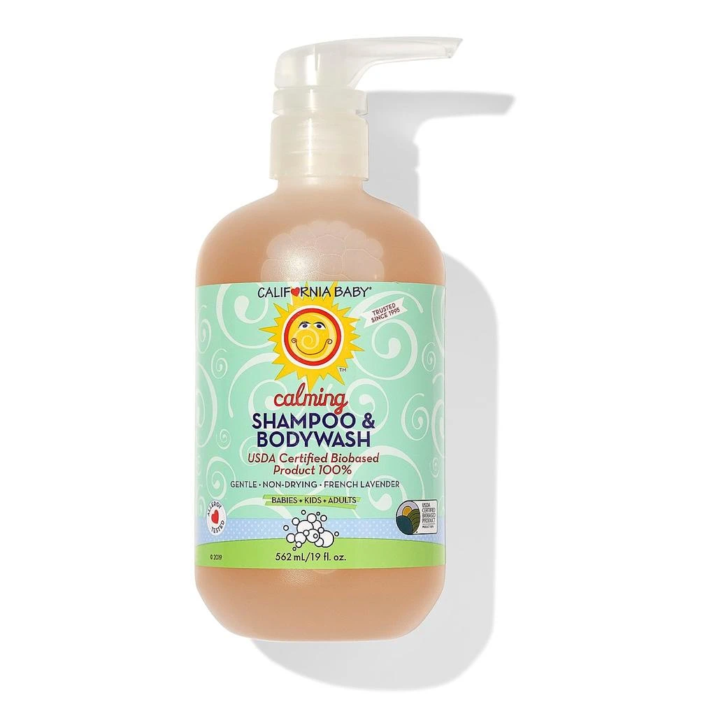 商品California Baby|California Baby Calming Lavender Shampoo and Body Wash | 100% Plant-Based (USDA Certified) | Hypoallergenic Baby Soap for Dry, Sensitive Skin | 562 mL / 19 fl. oz.,价格¥153,第1张图片