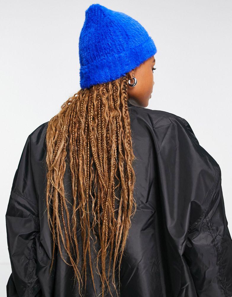 Topshop supersoft beanie in blue商品第2张图片规格展示