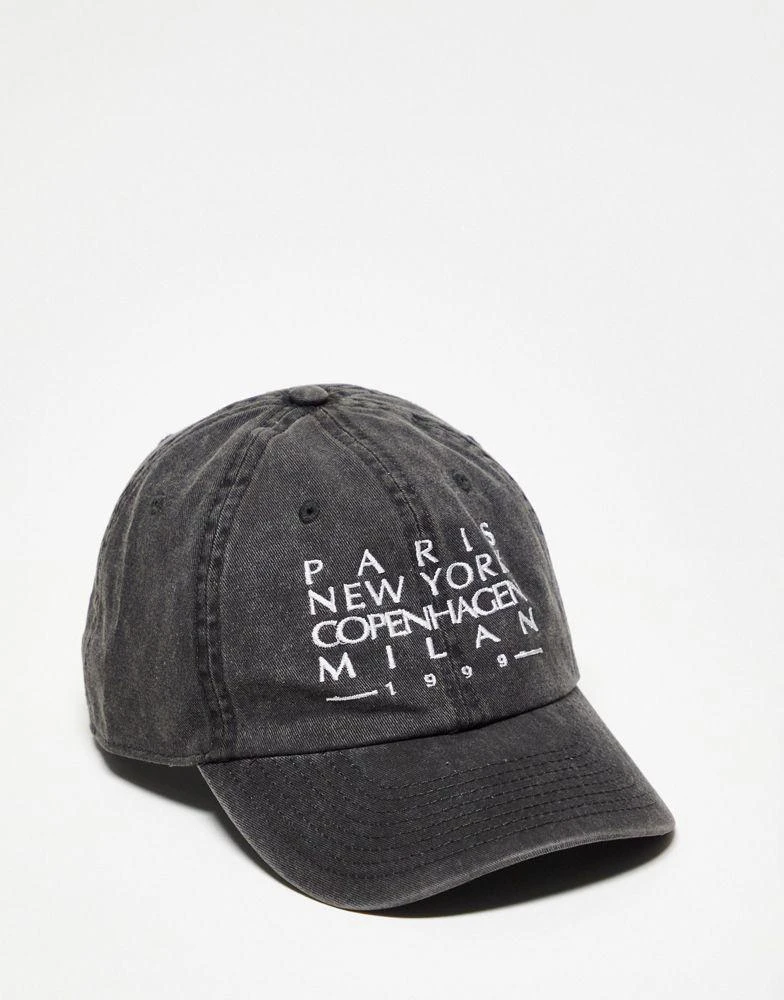 商品Topshop|Topshop graphic city cap in black,价格¥153,第1张图片