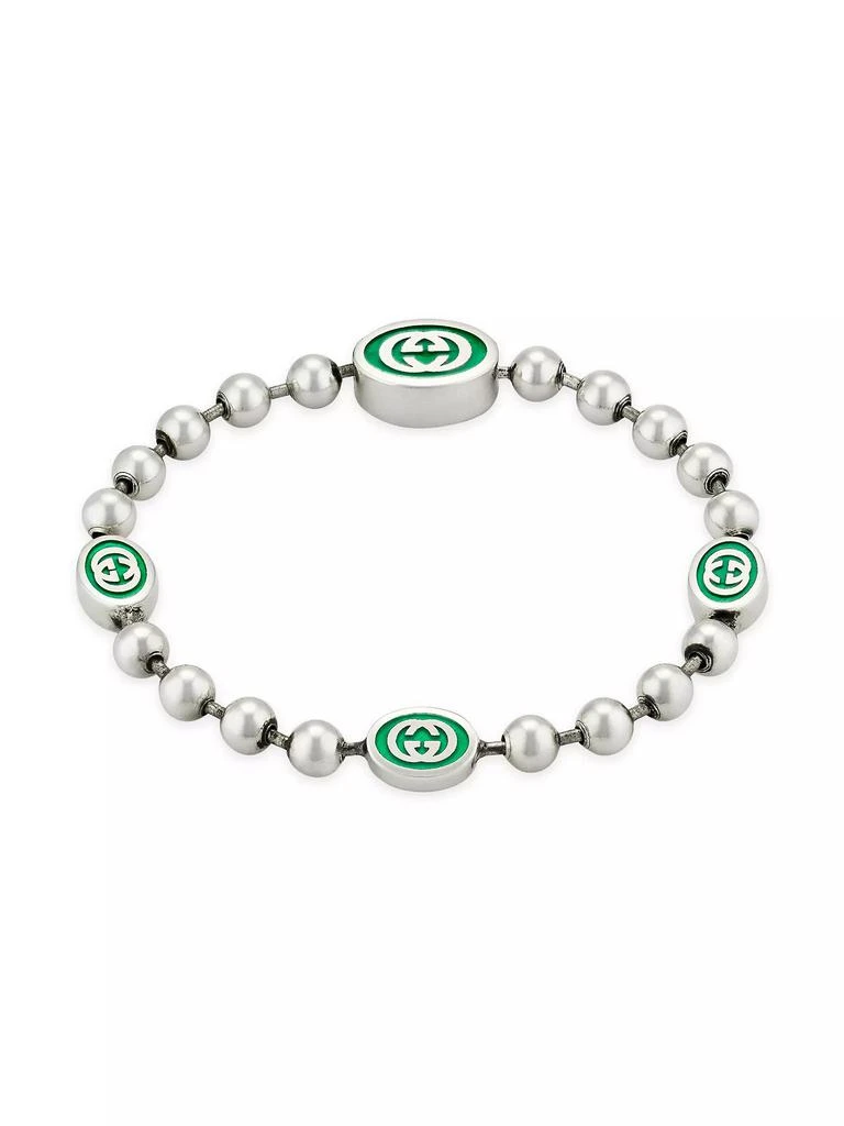 商品Gucci|Unisex Sterling Silver Interlocking Logo Bracelet,价格¥3673,第1张图片