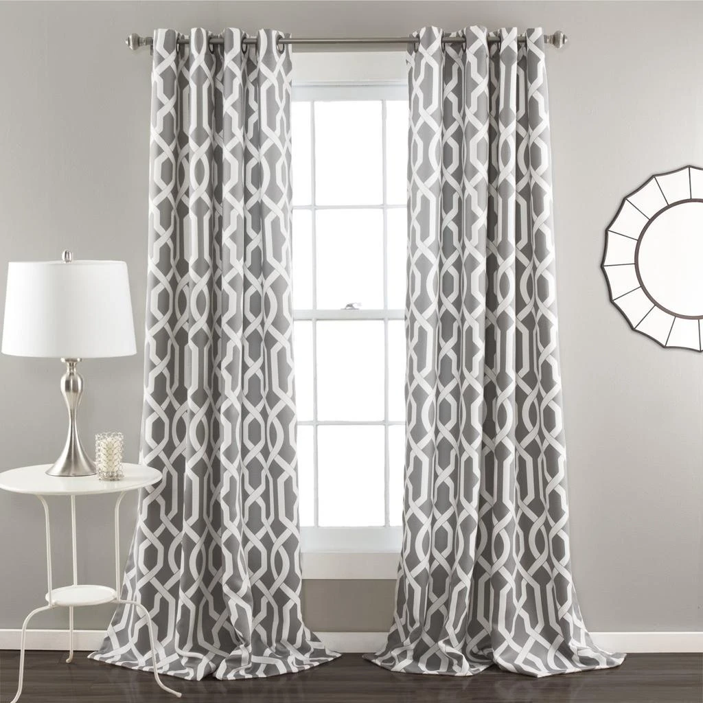 商品Lush Decor|Edward Trellis Light Filtering Window Curtain Panel Set,价格¥321,第1张图片