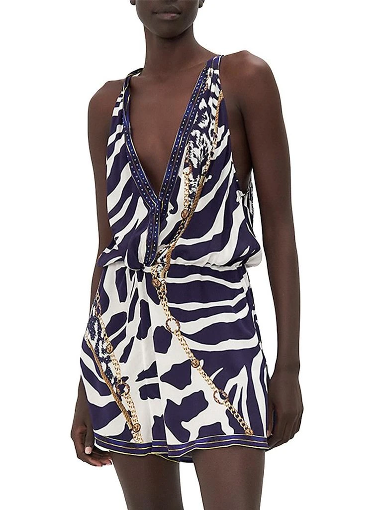 商品Camilla|Silk Zebra Sleeveless Romper,价格¥1930,第3张图片详细描述