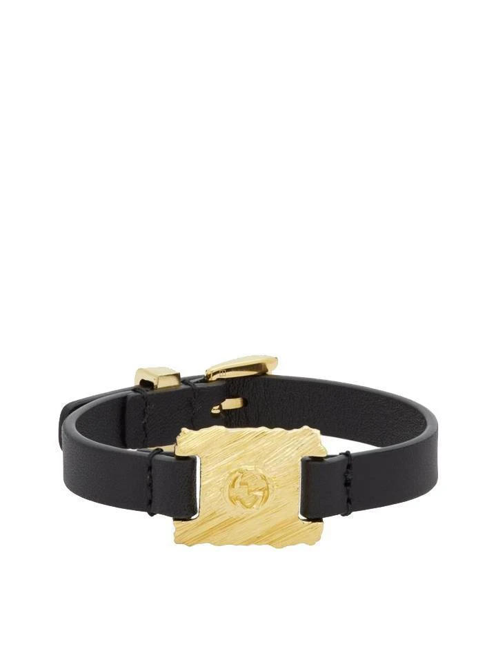 商品Gucci|GUCCI GG textured metal and leather bracelet,价格¥3196,第1张图片