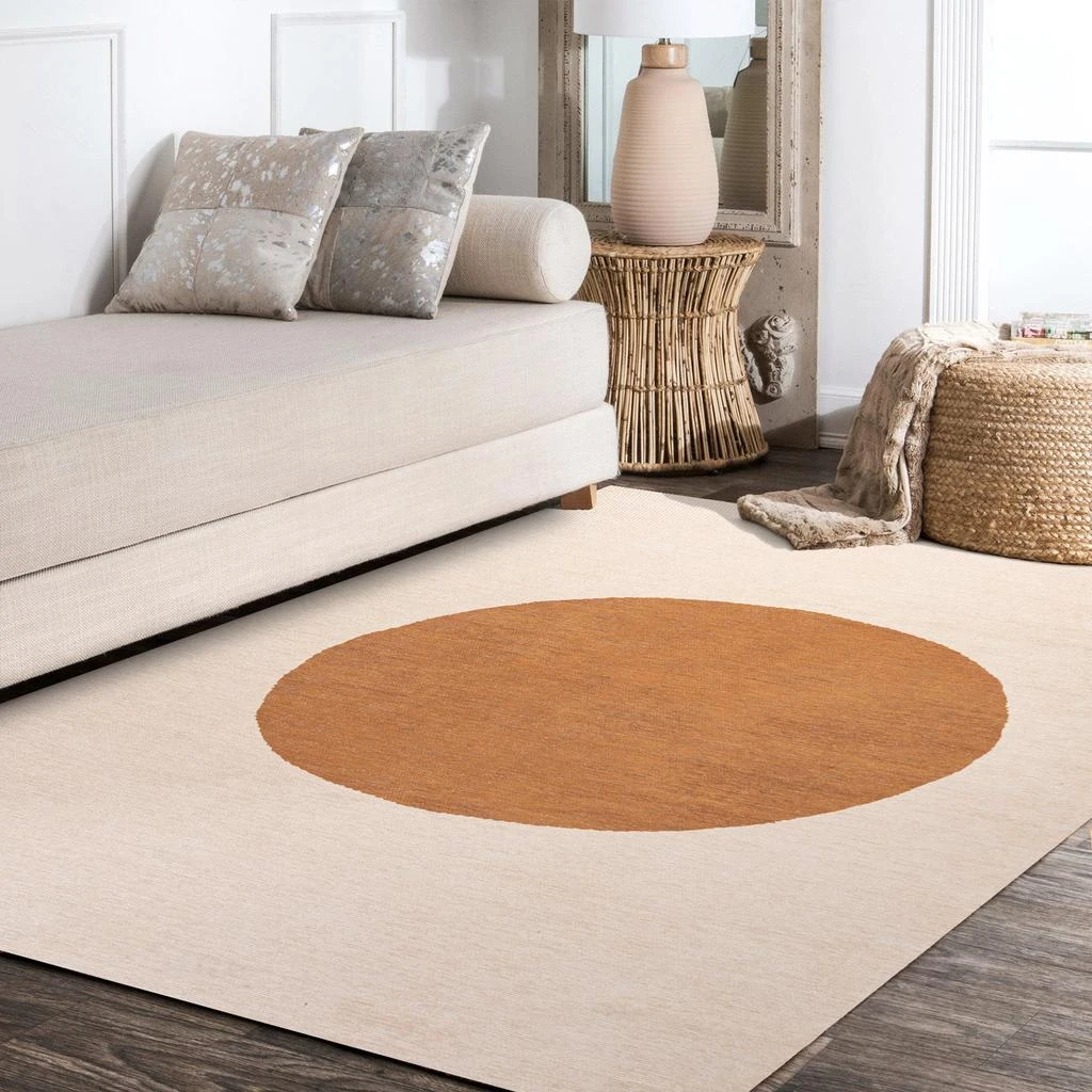 商品JONATHAN Y|Cirkel Minimalist Geometric Dot Machine-Washable Cream/Rust Area Rug,价格¥342,第4张图片详细描述