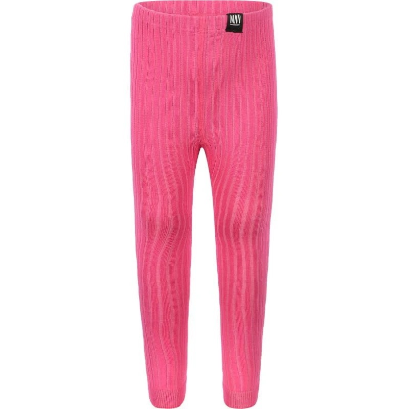 商品Little Man Happy|Ribbed logo leggings in bright pink,价格¥243,第1张图片