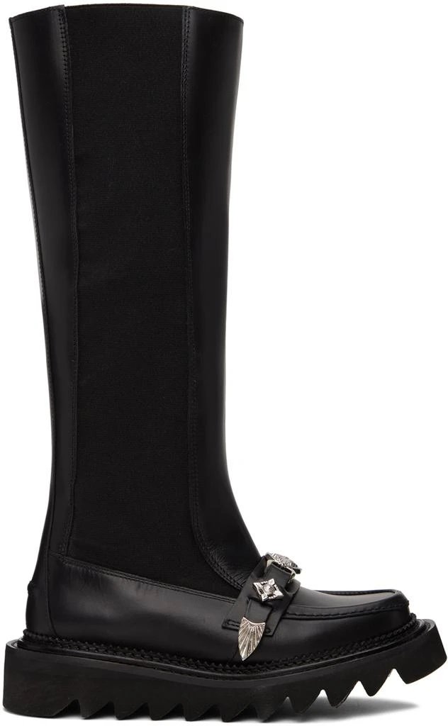 商品Toga Pulla|Black Leather Tall Boots,价格¥4207,第1张图片